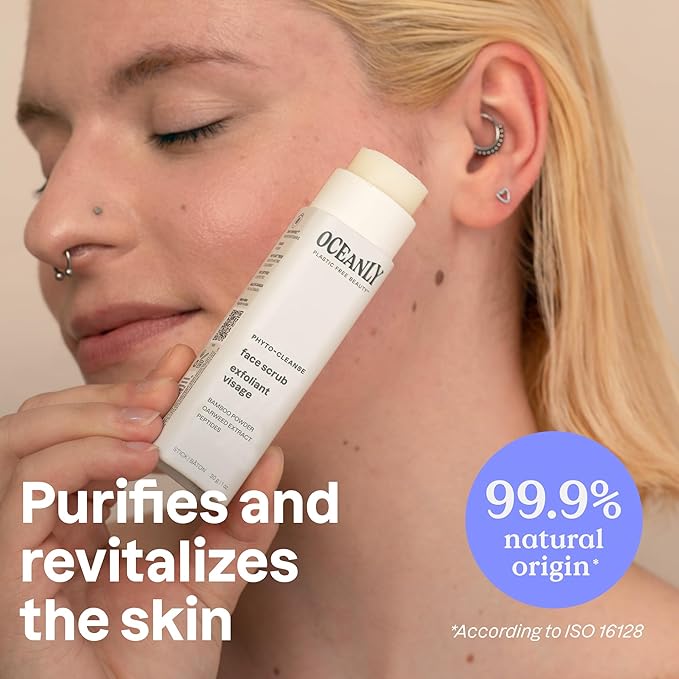 ATTITUDE Oceanly Face Scrub Stick, EWG Verified, Plastic-free, Plant and Mineral-Based Ingredients, Vegan and Cruelty-free Beauty Products, PHYTO CLEANSE, Unscented, 1 Ounce