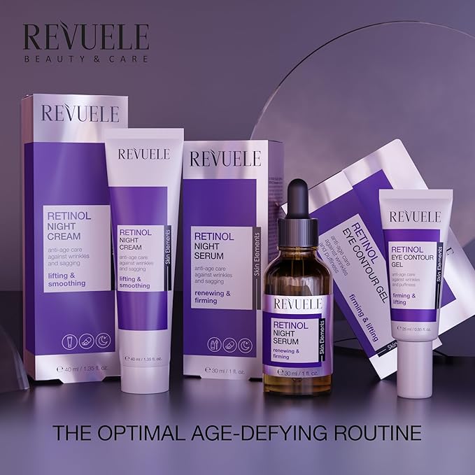 REVUELE Retinol Night Serum, Lightweight Face Serum with Retinol, Hyaluronic Acid & Panthenol 1 fl.oz