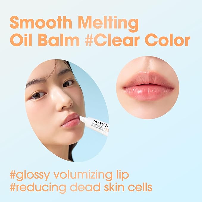SOME BY MI V10 Hyal Lip Sun Protector Clear – Pack of 2, 0.46oz – Korean Tinted Glow SPF 15 Sunscreen Lip Balm for Dry & Sensitive Lips – Hydrating with Hyaluronic Acid & Vitamin E – Korean Skin Care