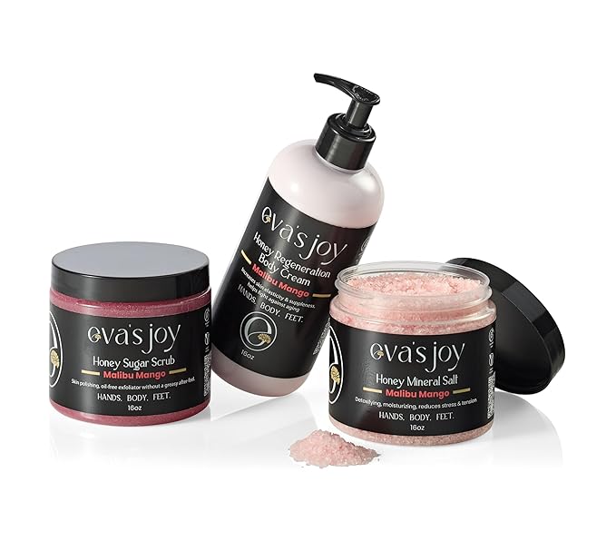 Eva's Joy Malibu Mango Regeneration Body Cream, Nourishing Moisturizer for Soft, Glowing Skin, Supports Skin's Natural Health, 16 oz