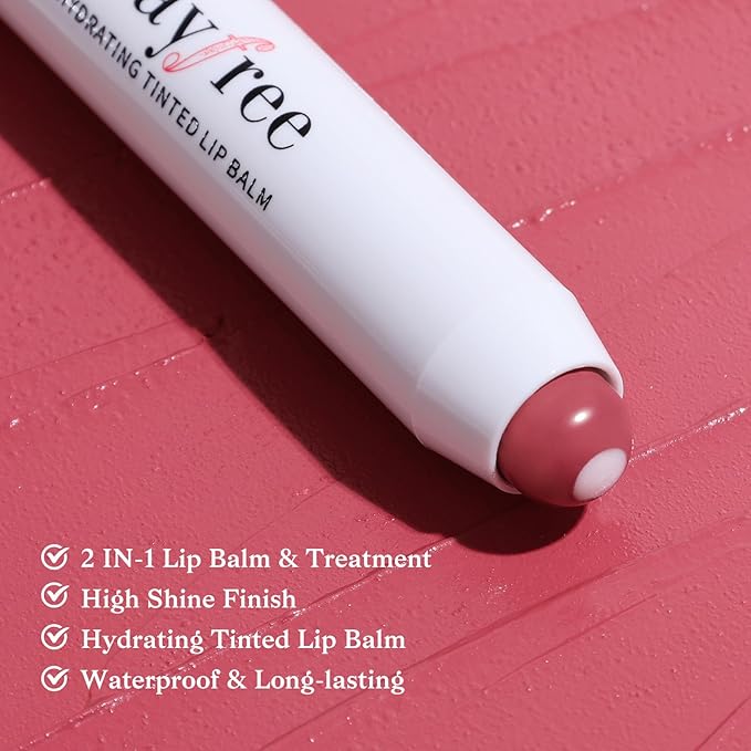 bayfree Tinted Lip Balm Plumper, Glossy, Pump Lips, Lightweight, Moisturize & Tint with Jojoba Seed Oil, Vegan Lipbalm Lip Care, Shimmer Orchid