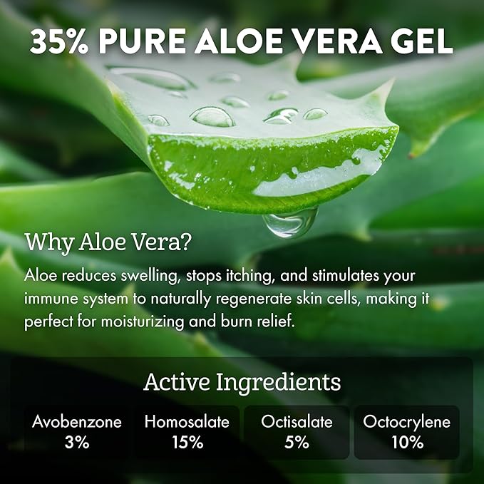 Aloe Up Sport Sunscreen Body Lotion SPF 50 – Broad Spectrum Sunblock With Aloe Vera Gel – Non-Greasy,Skin Sun Protection,No White Cast – Reef Friendly – Water Resistant 80 Minutes–Fragrance-Free–3 Oz