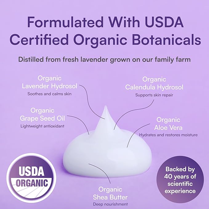 100% Natural Lavender Body Lotion | Organic Plant Extracts | Calming, Hydrating & Moisturizing | Vegan, Non-GMO | Made in the USA | 4 oz