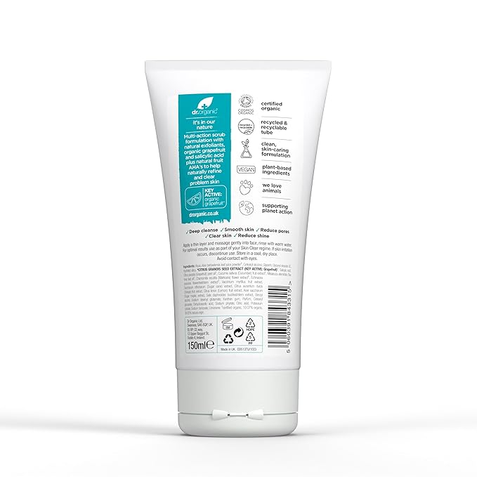 Dr Organic SkinClear Exfoliating Face Scrub 150ml