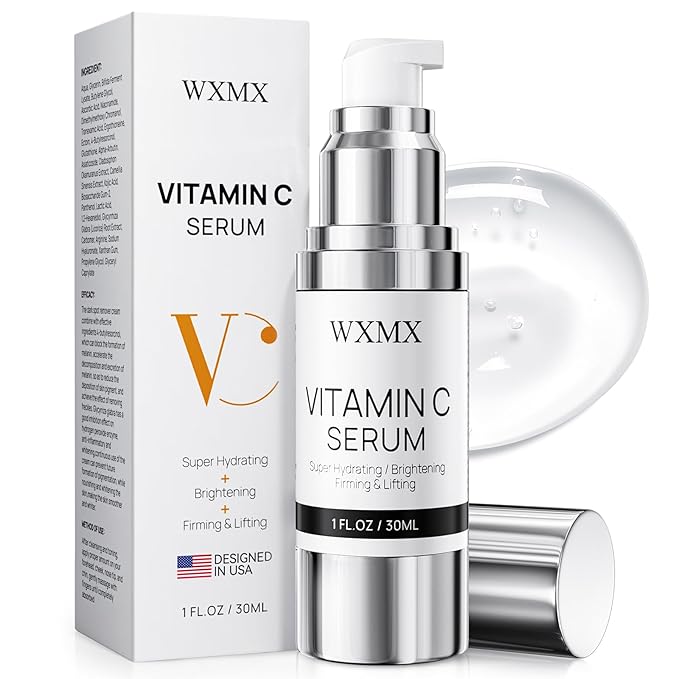 Super Vitamin C Serum for Face: All-in-One Hydrating Anti-Aging Formula by Vitamin C, Hyaluronic Acid, Caffeine-Firming, Lifting, Targets Dark Spots, Wrinkles, Vitamin C Face Serum (1.0 Fl Oz)