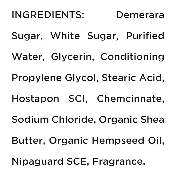 Terrajuve Sugar Scrub - Made of Demerara Sugar and Enriched with Raw Shea Butter Exfoliating Body and Face Scrub Hydrates, and Renews Skin to a Natural Shine Pure, Organic, Made in USA