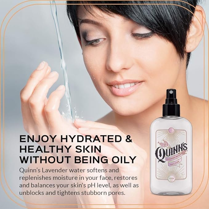Quinn's Alcohol Free Unscented Witch Hazel with Aloe Vera 16oz & Quinn’s Alcohol Free Lavender Water-Natural Pillow Spray and Facial Body Mist 8oz