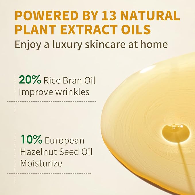Face Oil with 21.7% ECOCERT Organic Squalane & Vitamin C - Plant-Based, Non-Greasy Facial Oil for Dry, Sensitive Skin - Anti-Aging, Brightening, Gua Sha Oil, 1 fl oz
