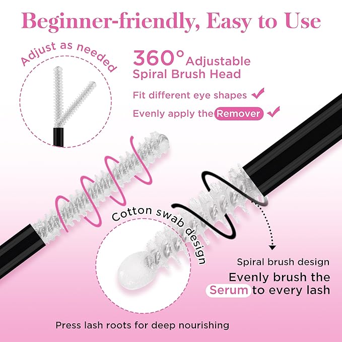 BEPHOLAN Lash Glue Remover &Lash Essential Serum, Bond & Seal Adhesive Removal, Organic Castor Oil for Longer Thicker Lashes,Non-Irritating for Sensitive Eyes, Eye Makeup & Mascara Removal