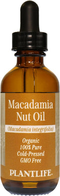 Plantlife Macadamia Nut Carrier Oil - Cold Pressed, Non-GMO, and Gluten Free Carrier Oils - For Skin, Hair, and Personal Care - 2 oz