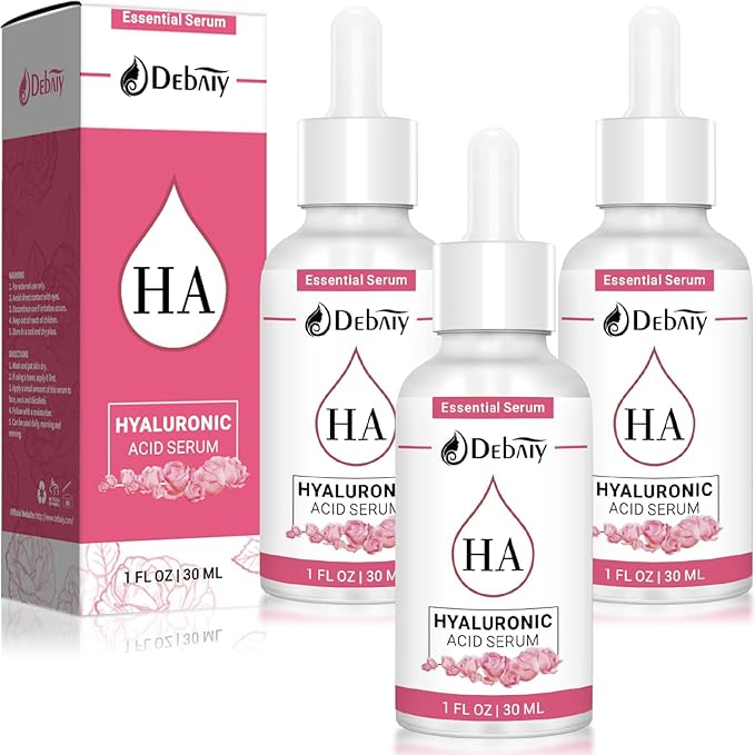 DEBAIY 3 Pack Rose Hyaluronic Acid Serum for Face Moisturizing Anti-Aging Serum -(1fl.oz|30ml)