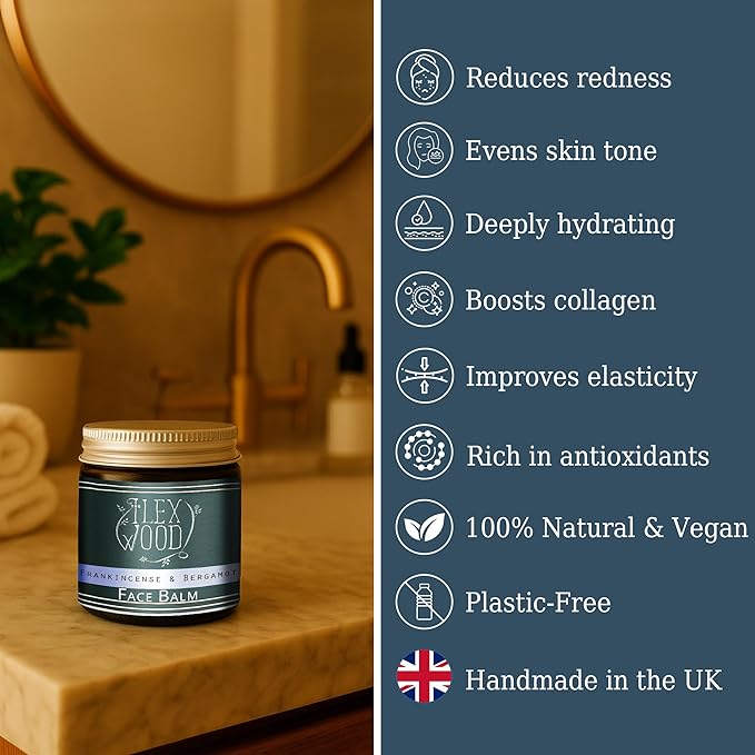 Frankincense and Bergamot Gift Set for both Men and Women - Face Cream and Serum - handcrafted, 100% Natural, Vegan, Moisturising, Anti Ageing, Cruelty Free, Palm Oil Free, Plastic Free