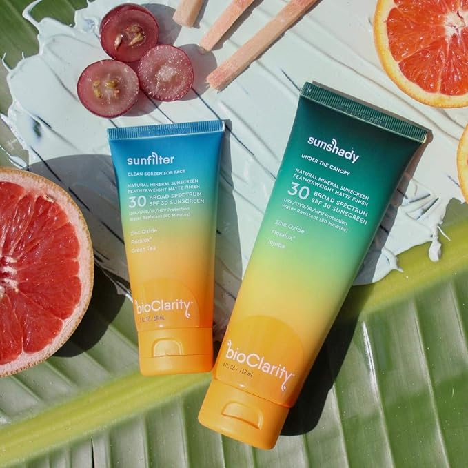 bioClarity SunFilter SPF 30 Mineral Sunscreen Face Lotion | Vegan & Reef Safe (Non-Nano 100% Mineral Zinc Oxide) | Water Resistant & Sweat-Proof