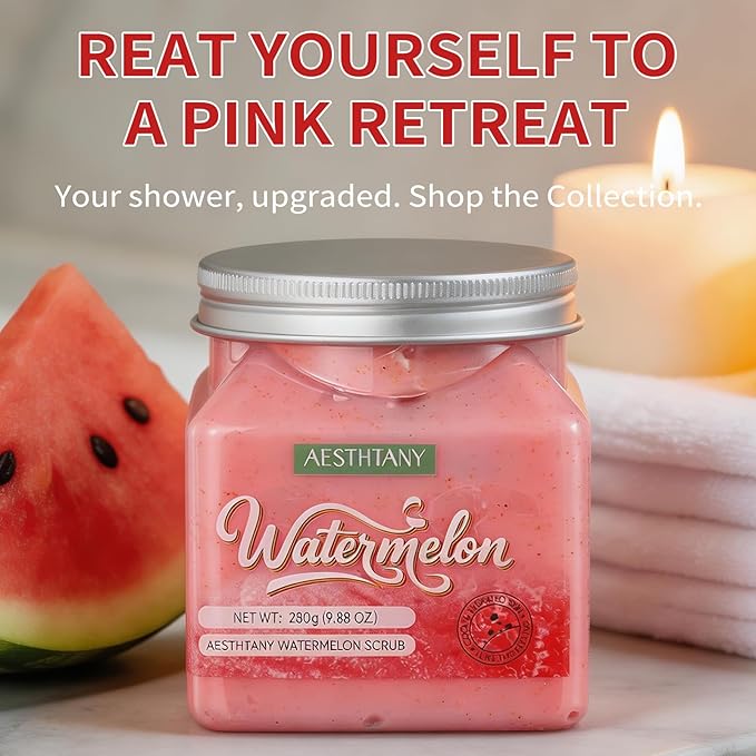 Strawberry Sugar Body Scrub, Gentle Exfoliating Body Scrub for Dry Rough Skin, Moisturizing Body Polish with Sweet Strawberry Scent for Soft Smooth Skin