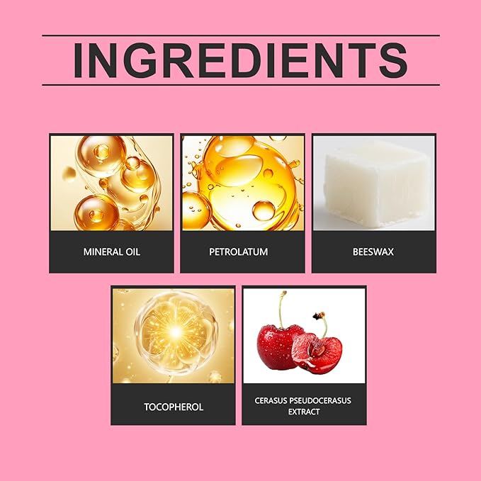 Lip Mask for Overnight Repair - Hydrating Lip Sleeping Mask with Vitamin E & Coconut Extract - Moisturizing Lip Balm Pack for Dry Lips, Non-Sticky Honeybalm Formula (Cherry)