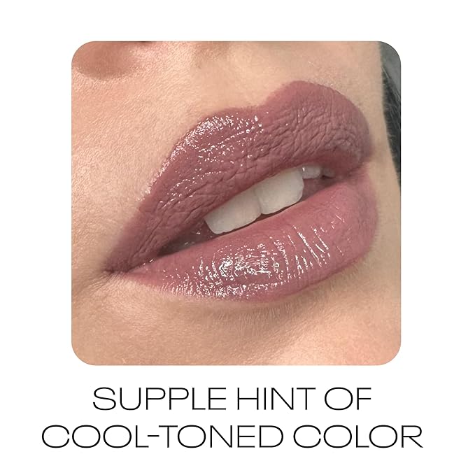 MOB Beauty Hydrating Shine Lip Balm, M155 Smoky Amethyst Tinted Lip Balm Stick with Jojoba and Sunflower Oils, Moisturizing Glossy Finish, Vegan, Cruelty Free