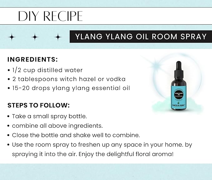 Earth N Pure Ylang Ylang Essential Oil Natural and Therapeutic Grade for Aromatherapy, Hair Care and Skin Care 50 ml