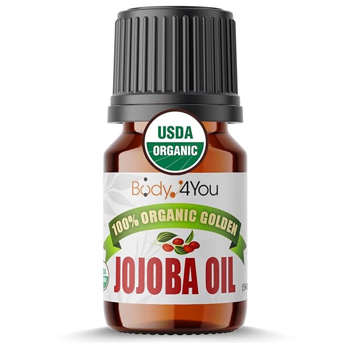 BodyJ4You Organic Jojoba Oil Piercing Aftercare - USDA 100% Pure Cold Pressed Ear Stretching Oil - Gauge Care Nose Septum Cartilage Tragus Navel - Natural Skin Recovery Moisturizer Vegan - 0.17 Fl Oz