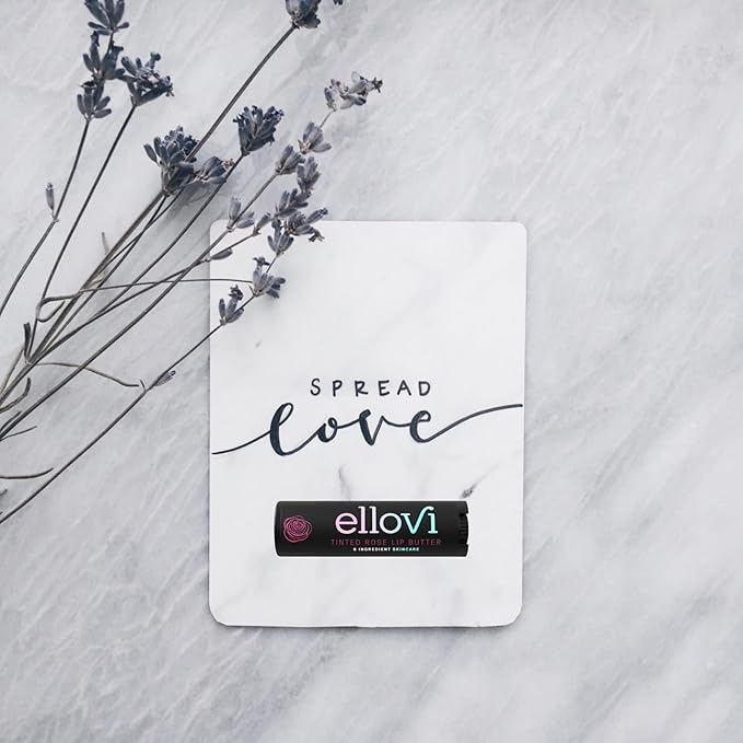 Ellovi Natural Lip Butter Lip Balm - Wild Rose Tinted - Pure Enough to Eat - Made With Just 6 Vegan Ingredients - Tinted Moisturizing Lip Care for All Day Hydration (2-Pack)