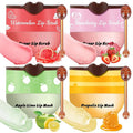 4 Pcs Bee Lip Balm Honey Pot Lip Mask & Lip Scrub Set, Honey Strawberry Watermelon Apple Lime Lip Mask Overnight, Moisturizing Sleeping Lip Mask, Hydrate Repair Prevent Dry Cracked Lip Care
