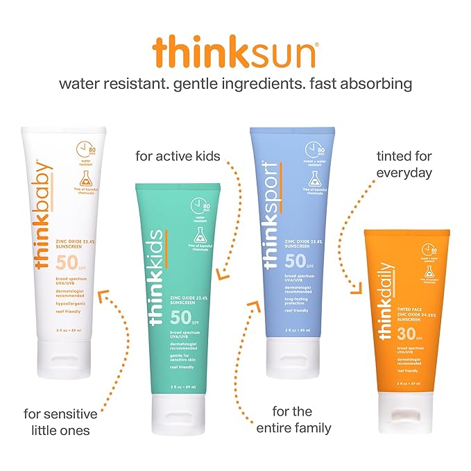 Thinkdaily SPF 30 Tinted Sunscreen for Face with Zinc Oxide, 2 Oz – Safe, Natural, Water Resistant Reef Safe Sunscreen, All Skin Tones, Broad Spectrum UVA/UVB Sun Screen for Sun Protection