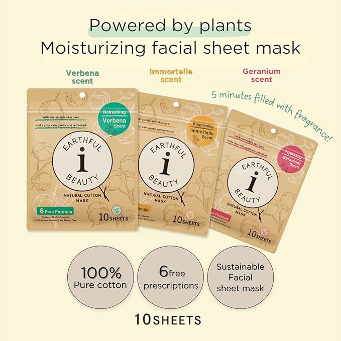 EARTHFUL BEAUTY i Sheet Mask Immortelle Scent - 10 Sheet