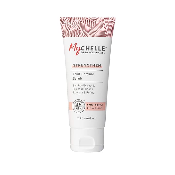 MyCHELLE Dermaceuticals Fruit Enzyme Scrub (2.3 Fl Oz) - Gentle Facial Scrub & Skin Cleanser with Concentrated Fruit-Infused Actives & Antioxidants - Cleanses & Strengthens Skin