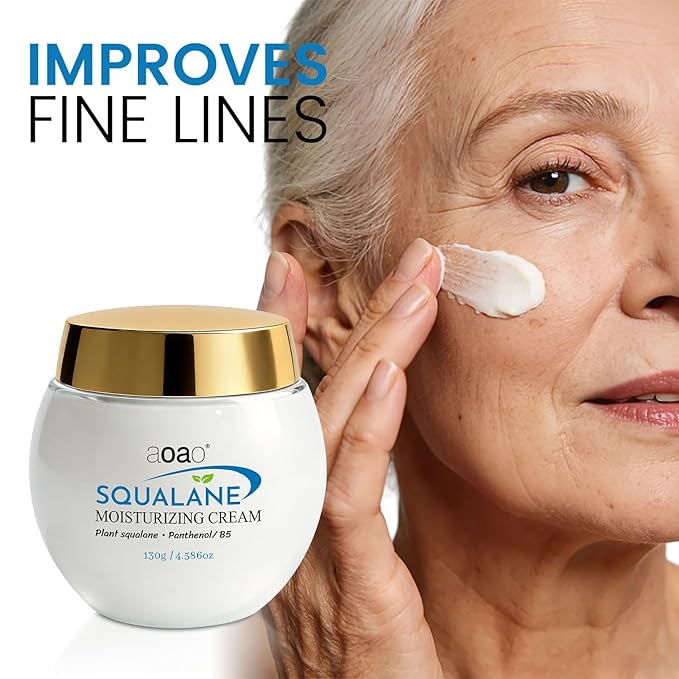 Squalane Face Cream, Ceramide Face moisturizer for Women with Hyaluronic Acid & Panthenol, Moisturizing Treatment for Dry Sensitive Damaged Skin, Nourishing Plant-Derived Formula, 4.59oz Value Size