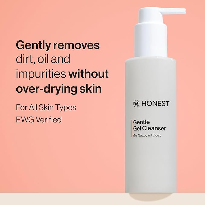 Honest Beauty Gentle Gel Daily Face Cleanser, Calms, Refreshes, Hydrates, Vegan Safe for Sensitive Skin, 5 fl oz, (Pack of 2)
