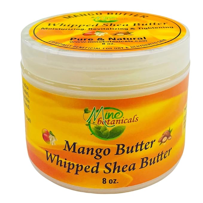 Mine Botanicals Whipped Body Butter with Mango Butter 8 oz, Moisturizing, Nourishing