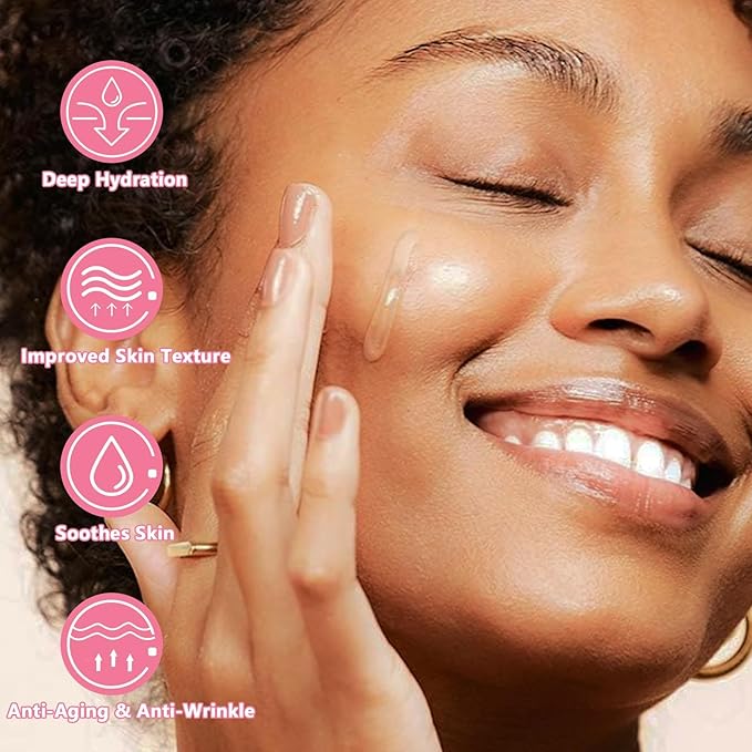 2.3% Hyaluronic Acid Serum for Face with 5% Rosa Flower Water Deep Moisturizing Anti-Wrinkle(3Pack-Each 15g)