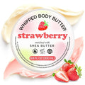 Strawberry Whipped Shea Body Butter, Natural Whipped Shea Butter for Women Dry Skin, Strawberry Scent Body Care, Gentle Hydration with Long Lasting Moisture 6.8 floz