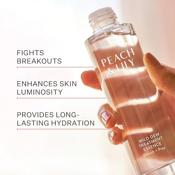 Peach & Lily - Wild Dew Treatment Essence (3.38 oz) - Drench, Plump, & Prep - Featherlight - Hyaluronic Acid, Adenosine, Lotus Extract, & Niacinamide - Self Care - Vegan & Cruelty Free - Korean Beauty
