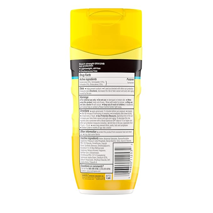 Neutrogena Sunscreen Lotion Beach Defense SPF 50, Face and Body Sunscreen, Hawaii Reef Act 104 Compliant, Octinoxate & Oxybenzone Free, Oil Free, Fast Absorbing Sun Care, 6.7 fl oz