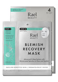 Rael Face Mask – Deep Hydration & Moisturizing Sheet Masks, Daily Skincare, Advanced PM Routine for Glowing Skin, Korean Skin Care (2-Step Blemish Recovery, 4 Count)