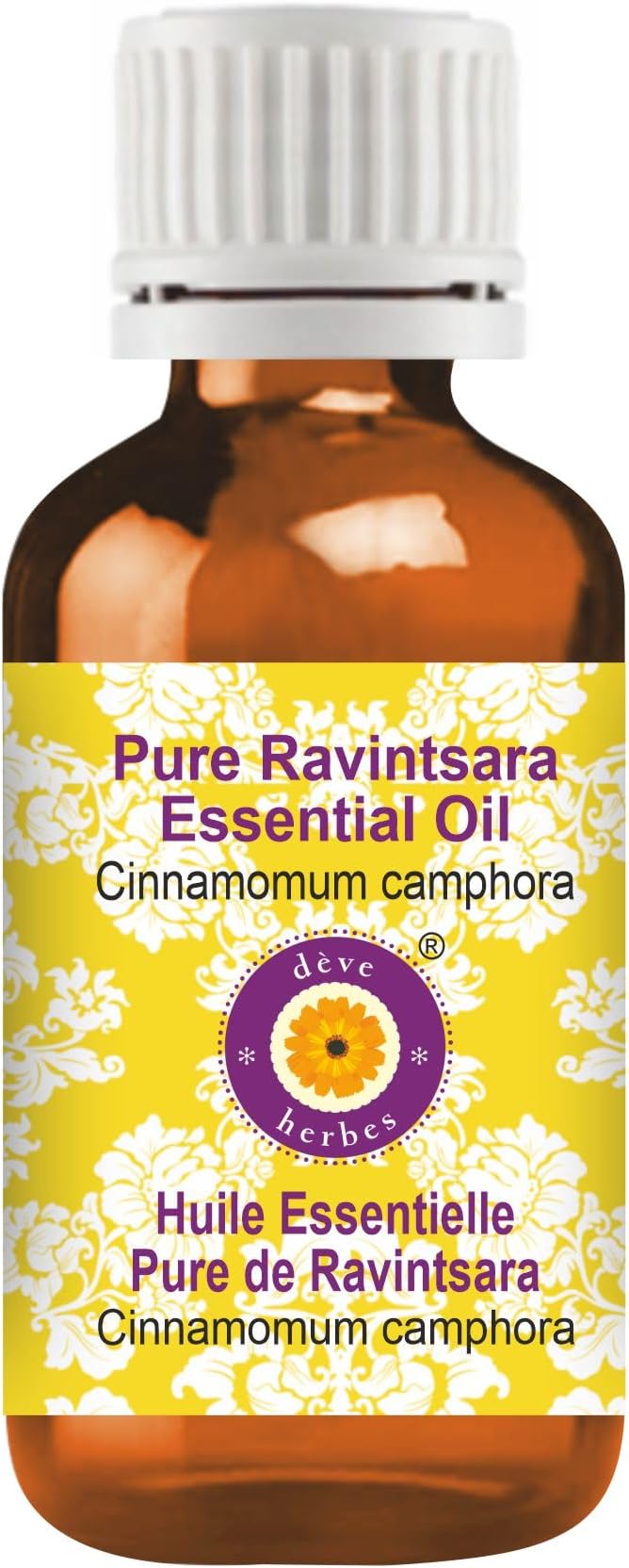 Deve Herbes Pure Ravintsara Essential Oil (Cinnamomum camphora) Steam Distilled 5ml (0.16 oz)