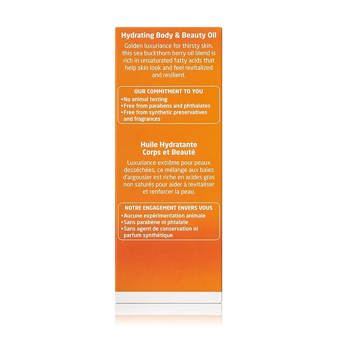 Weleda Hydrating Sea Buckthorn Body and Beauty Oil, 3.4 Fluid Ounce, Plant Rich Body and Beauty Oil with Sea Buckthorn and Sesame Oils
