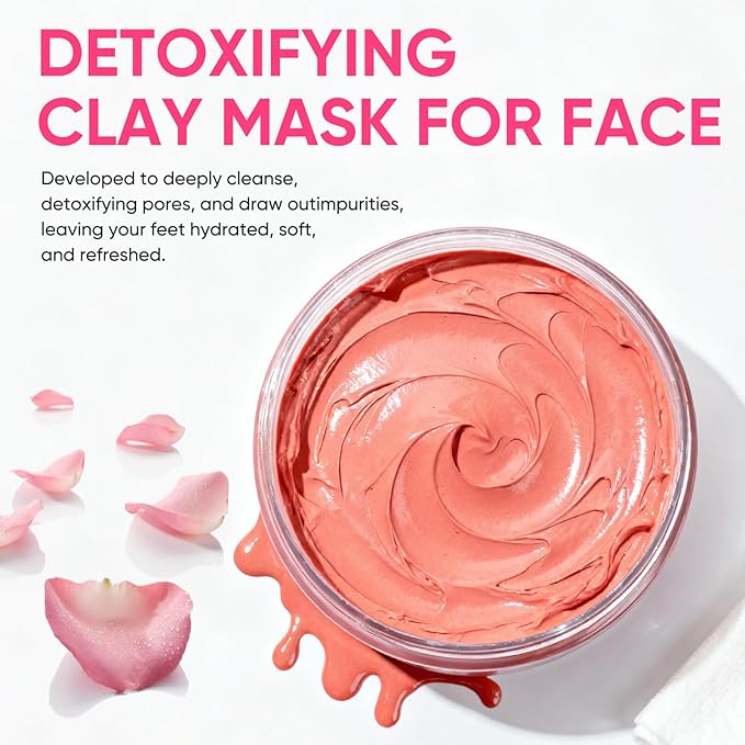 Clay Mud Face Mask for Women,Rose Dead Sea Mud Facial Mask Skincare,Deeping Cleansing,Oil Control,Hydrating Face Cleaning Clay Masks for All Skin Types (4.2OZ)