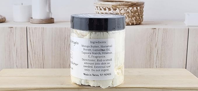 TSA Handmade Whipped Mango Love Body Butter Cream, Luxury Body Lotion for Dry Skin, Daily Moisturizing Shea Butter, Sunflower Oil, Mothers, Fathers, Women, Men, Teens, 5.5 oz Jar