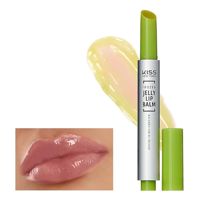 KISS NEW YORK Frozen Jelly Lip Balm Pen, High Shine Lip Gloss for Sheer Tint, Hydrating Melting Lipstick With Hyaluronic Acid, Cooling Effect With Menthol, Non-Sticky (Color Changing Green Apple)