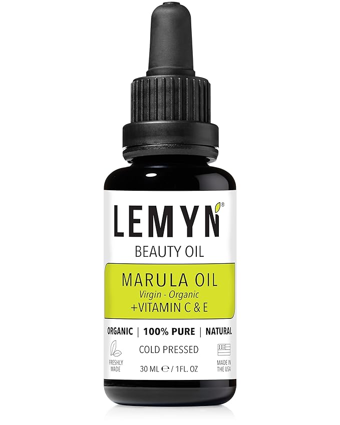 Lemyn Organics Virgin Marula Face Oil | Supercharged with Vitamin C & E | Freshly Made | Intense Hydration & Radiance Boost | Anti-Aging Skin Care and Face Moisturizer | Organic – Vegan – Cruelty-Free