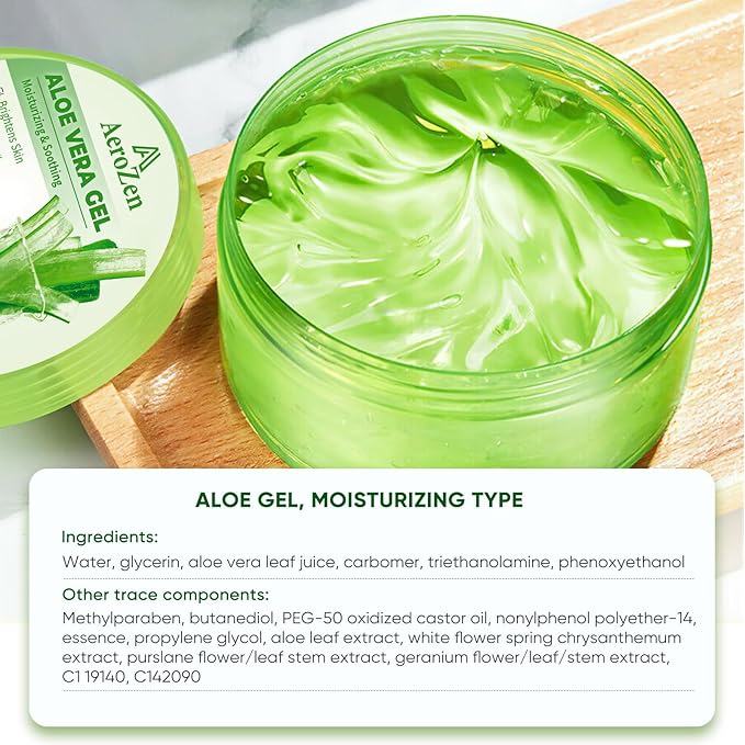 Aero Zen 99% Pure & Organic Aloe Vera Gel - 2-Pack (20.2oz) | Daily & Sun Care Hydration | Lightweight, Non-Greasy, Alcohol-Free for Face, Body, Hair | Vegan
