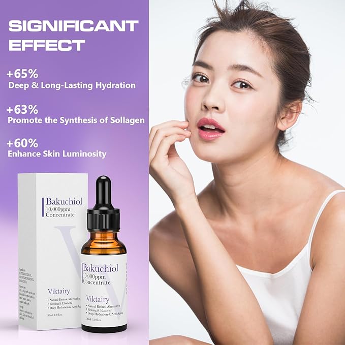 Bakuchiol Serum Concentrate, High-Potency Mix-In Bakuchiol Oil Serum, Gentle Retinol Alternative for Wrinkle Reduction, Hydrating & Firming Anti-Aging Skincare, Vegan Non-GMO, 30ml 10,000ppm