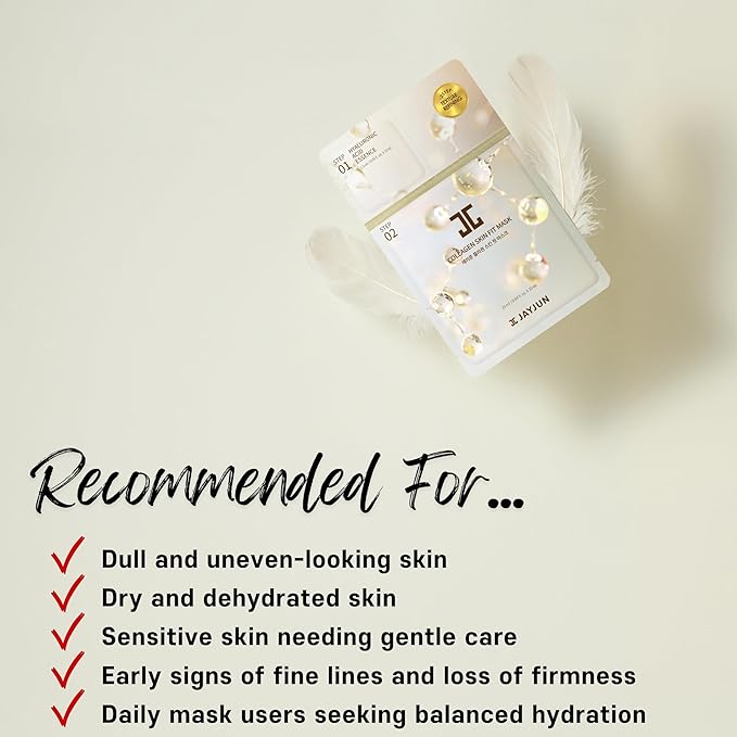 JAYJUN Collagen Skin Fit Mask (10 Sheets) – 2-Step All in one Hydration & Firming Ritual with Hyaluronic Acid & Marine Collagen 0.84 fl. oz.