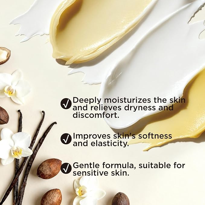 Vanilla Whipped Body Butter, Shea Body Butter for Women Dry Skin, Natural Vanilla Lotion for Body Moisturizer-Deep Moisturizing and Softening-3.4 floz+6.8 floz(100ml+200ml)