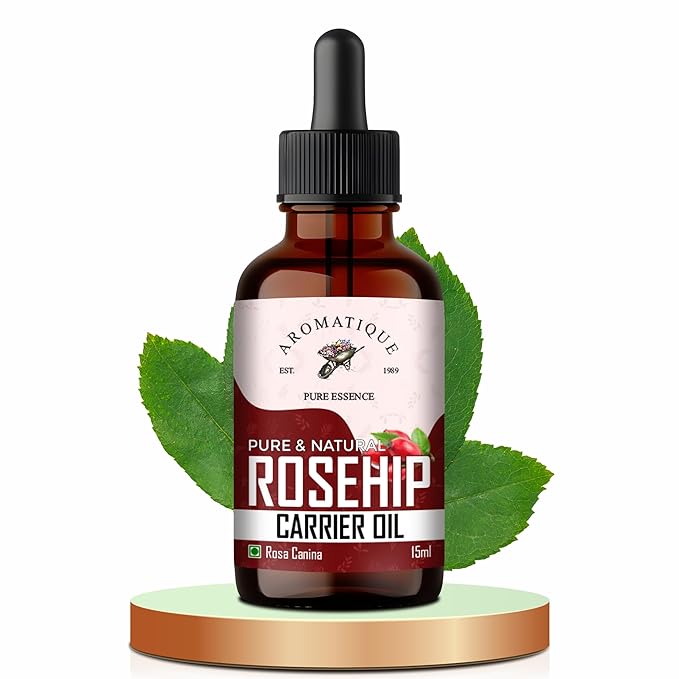 Aromatique Rosehip Oil For Face,Rosehip Seed Oil - Natural Moisturizer For Radiant Skin, Face & Hair Nourishment 15ml