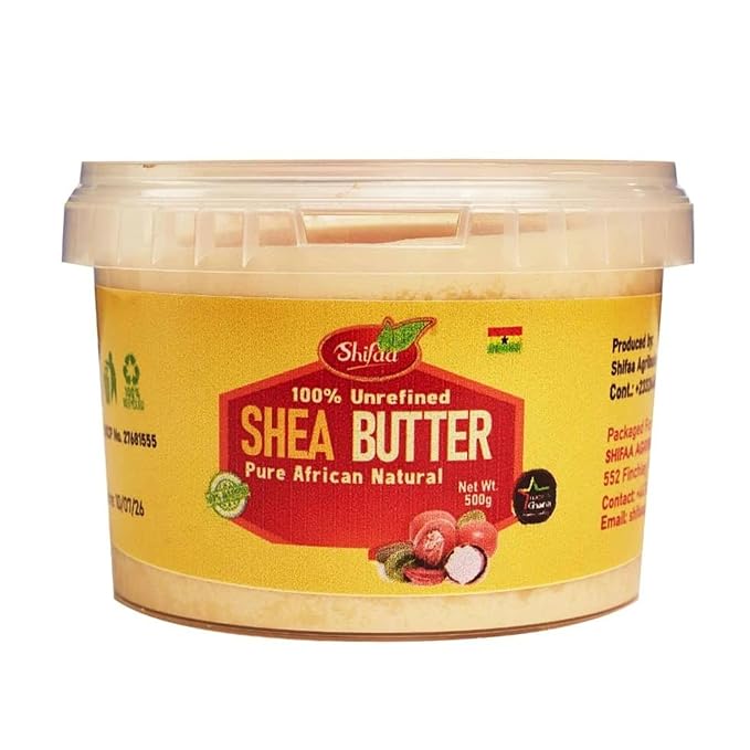 Shifaa Shea Butter - 100% Pure and Unrefined from Ghana I Raw, Natural Moisturizer & Organic for Skin, Hair, Lips & Body - Good for Scars and Rashes, Eczema - 18oz