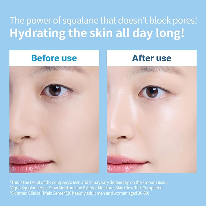 S.NATURE AQUA SQUALANE MIST, Vegan, Face Spray, Light-weight Face Moisturizer, Hydrating Mist for Glow Skin, Green Tea Extract for soothe skin, Korean Skincare (100ml, 3.38 fl oz.)