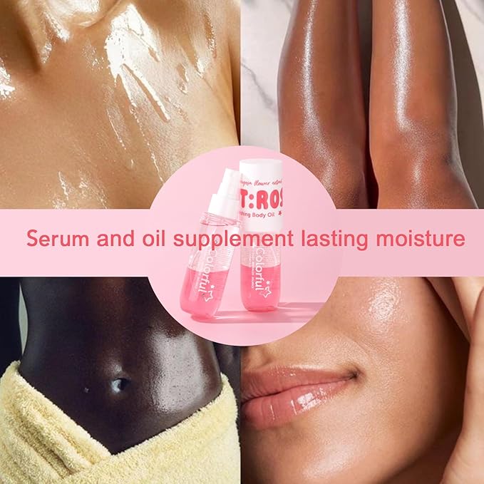 Nourishing Skin Essence Oil, Half Botanical Extracts, Locks Moisture, Smooths Dryness, Half Plant Essence Water, Deep Hydration, Firms Skin. Classic Rose Scent.