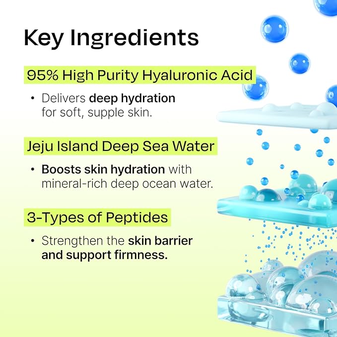 Celladix Hyaluronic Intense Serum – 95% Pure Hyaluronic Acid with Jeju Deep Sea Water & Peptides – 100 Hours of Hydration, Gentle Soothing Care for Radiant Skin – Korean Skincare, 1.01 Fl Oz
